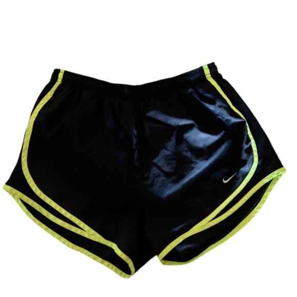 Nike Pants - Nike Women's Dry Tempo Shorts Black/Black/Neon Yellow, M - Women's Athletic